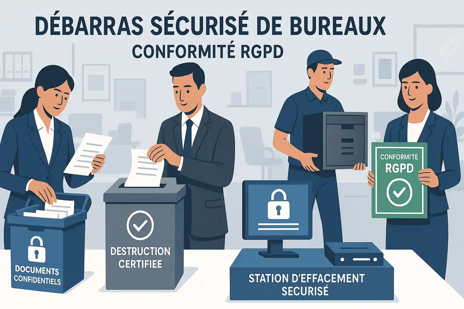 Débarras de Bureaux et Locaux Professionnels : Maîtriser les Enjeux RGPD et Destruction Sécurisée